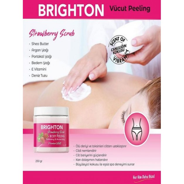 Brıghton Vücut Bakım Peelıngı & Strawberry Scrub Çilekli Body Peeling