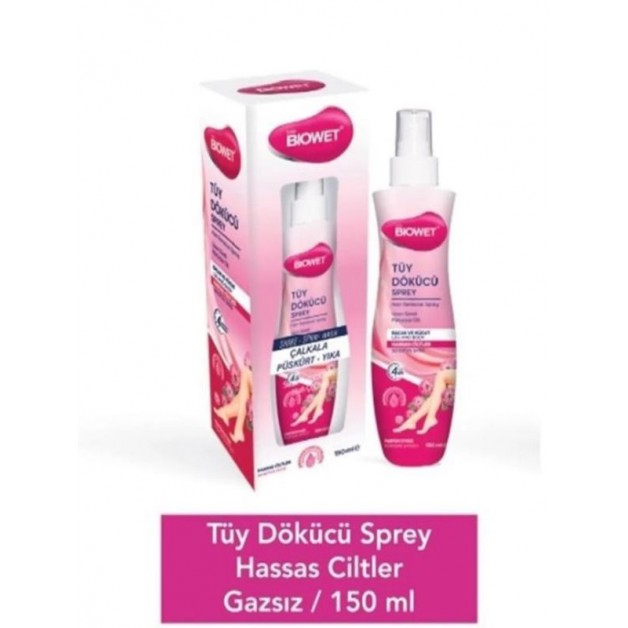 Biowet Tüy Dökücü Krem & Sprey Hassas Ciltler İçin 150Ml